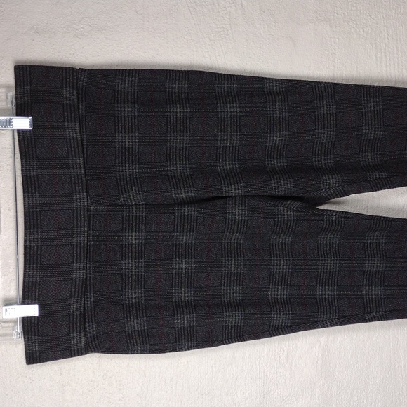 Tahari Black Window Pane Glen Plaid Mid Rise Elastic Waistband Pull On Leggings - Picture 2 of 11